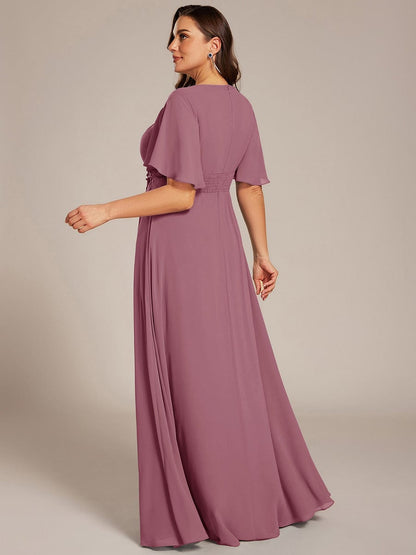 pretty ASPYN|Plus Size Pleated Waist Applique Maxi Bridesmaid Dress