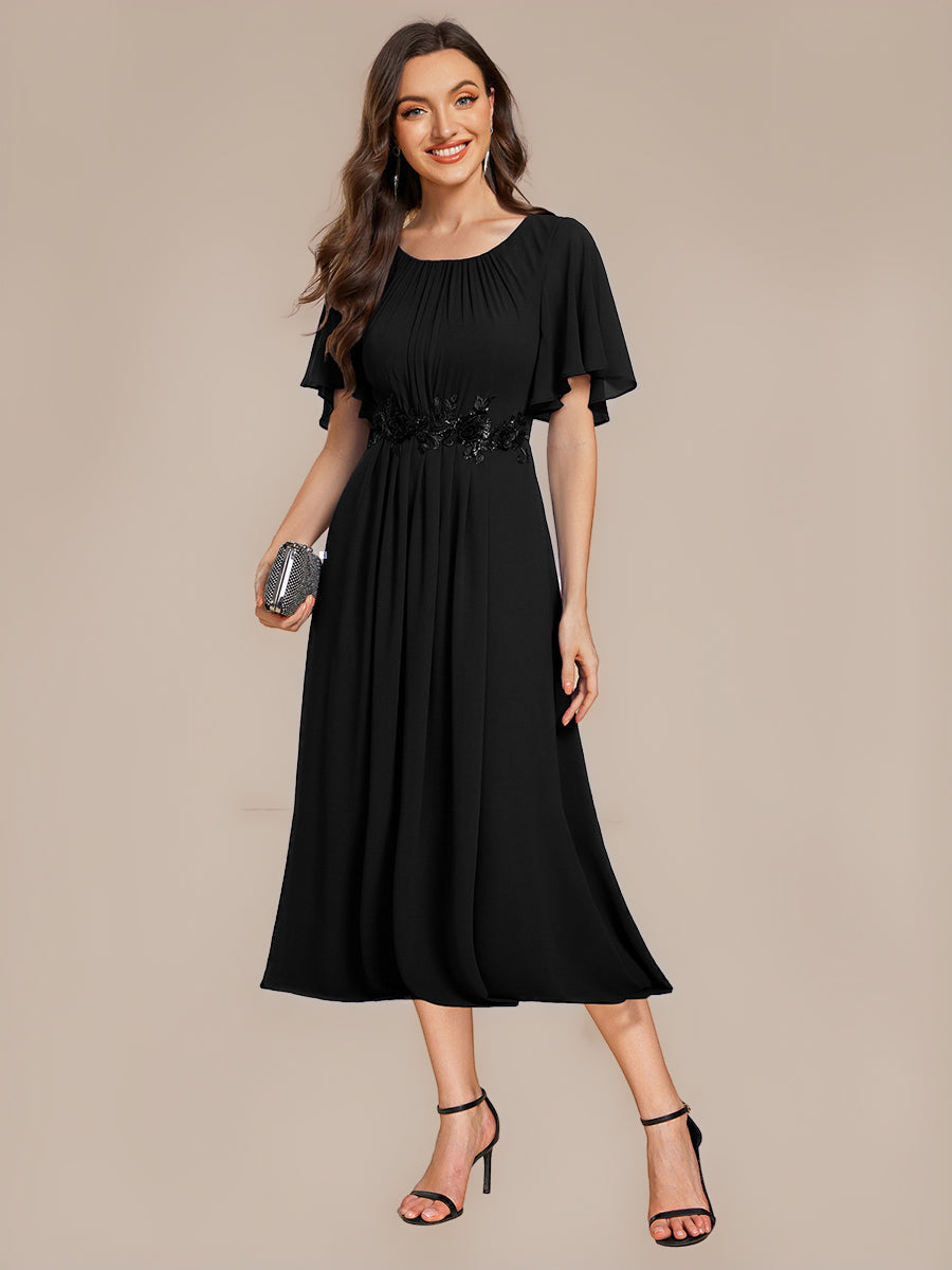 ever PORTIA|Applique Ruffle Sleeve Mide Dress