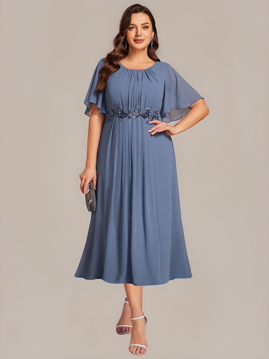 ever PORTIA|Applique Ruffle Sleeve Mide Dress
