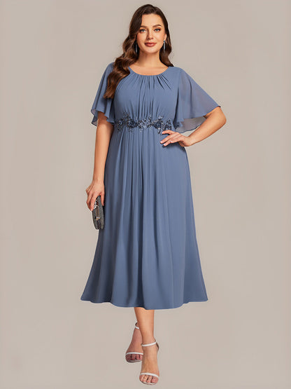 ever PORTIA|Applique Ruffle Sleeve Mide Dress