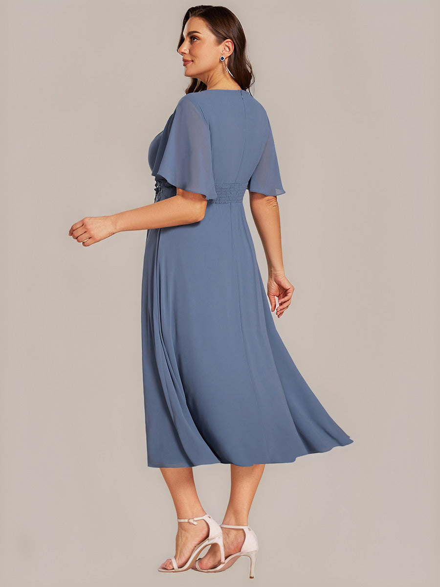 ever PORTIA|Applique Ruffle Sleeve Mide Dress