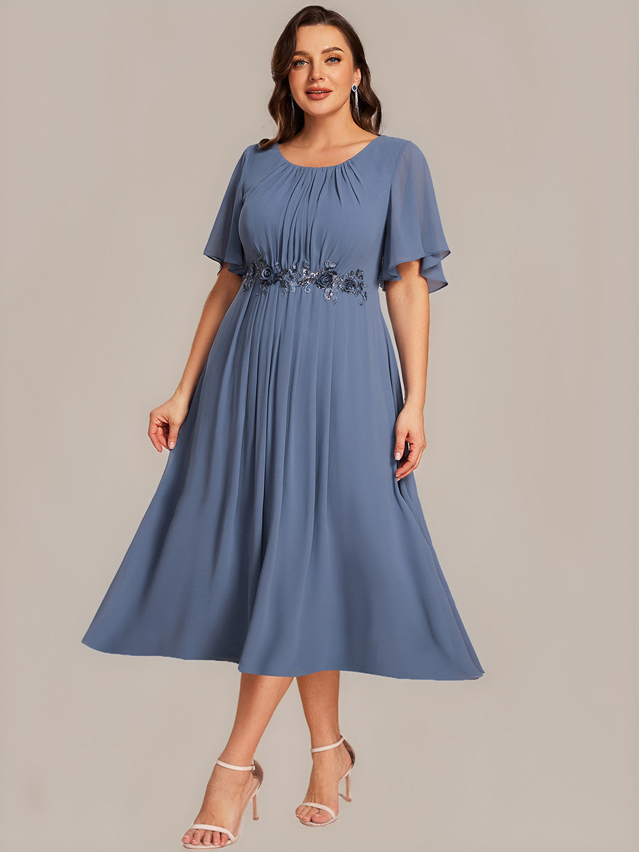 ever PORTIA|Applique Ruffle Sleeve Mide Dress
