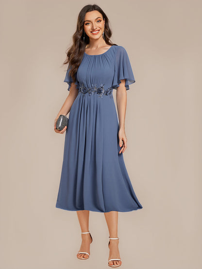 ever PORTIA|Applique Ruffle Sleeve Mide Dress