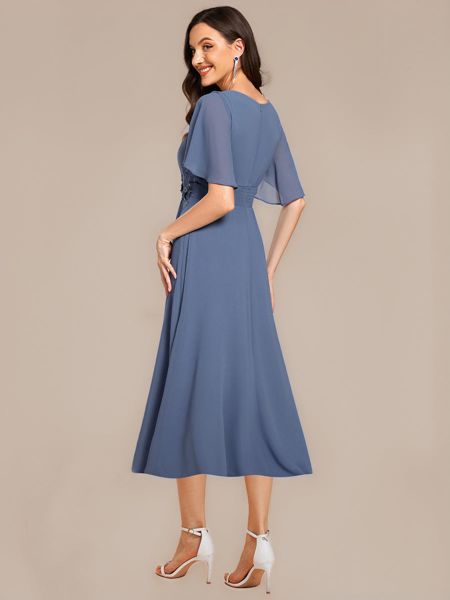 ever PORTIA|Applique Ruffle Sleeve Mide Dress