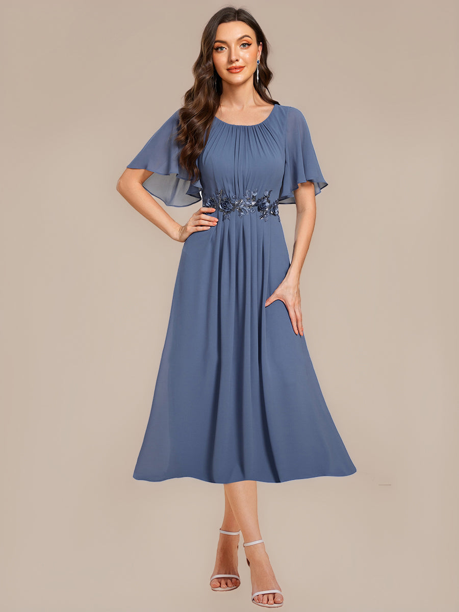 ever PORTIA|Applique Ruffle Sleeve Mide Dress