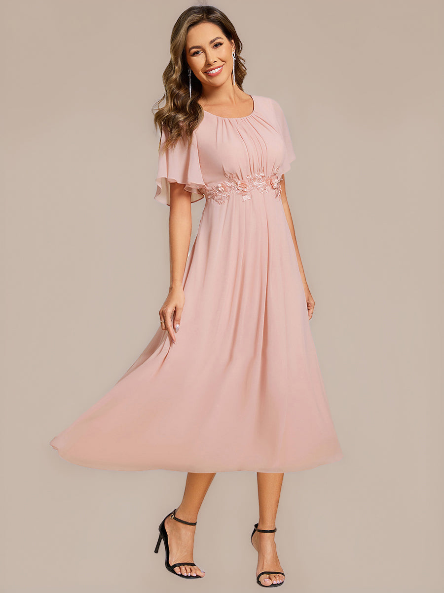 ever PORTIA|Applique Ruffle Sleeve Mide Dress