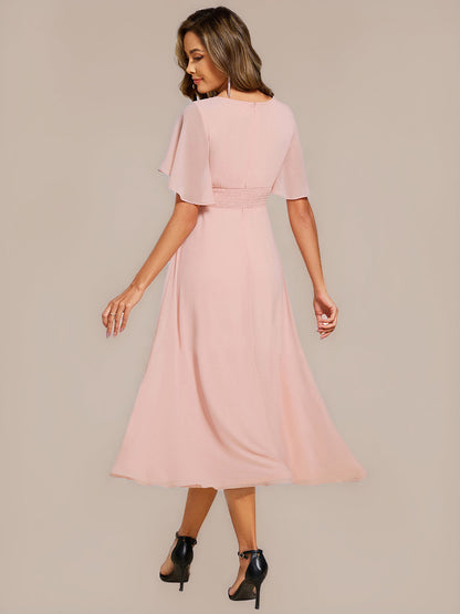 ever PORTIA|Applique Ruffle Sleeve Mide Dress