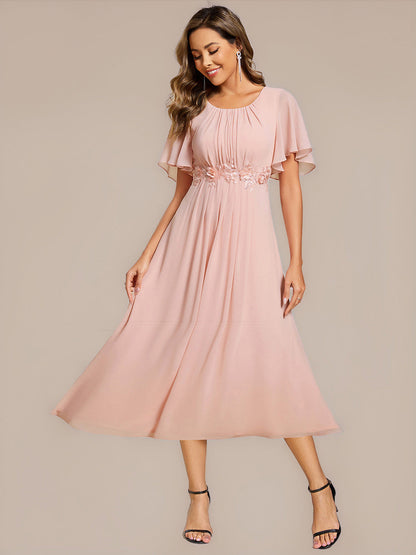 ever PORTIA|Applique Ruffle Sleeve Mide Dress