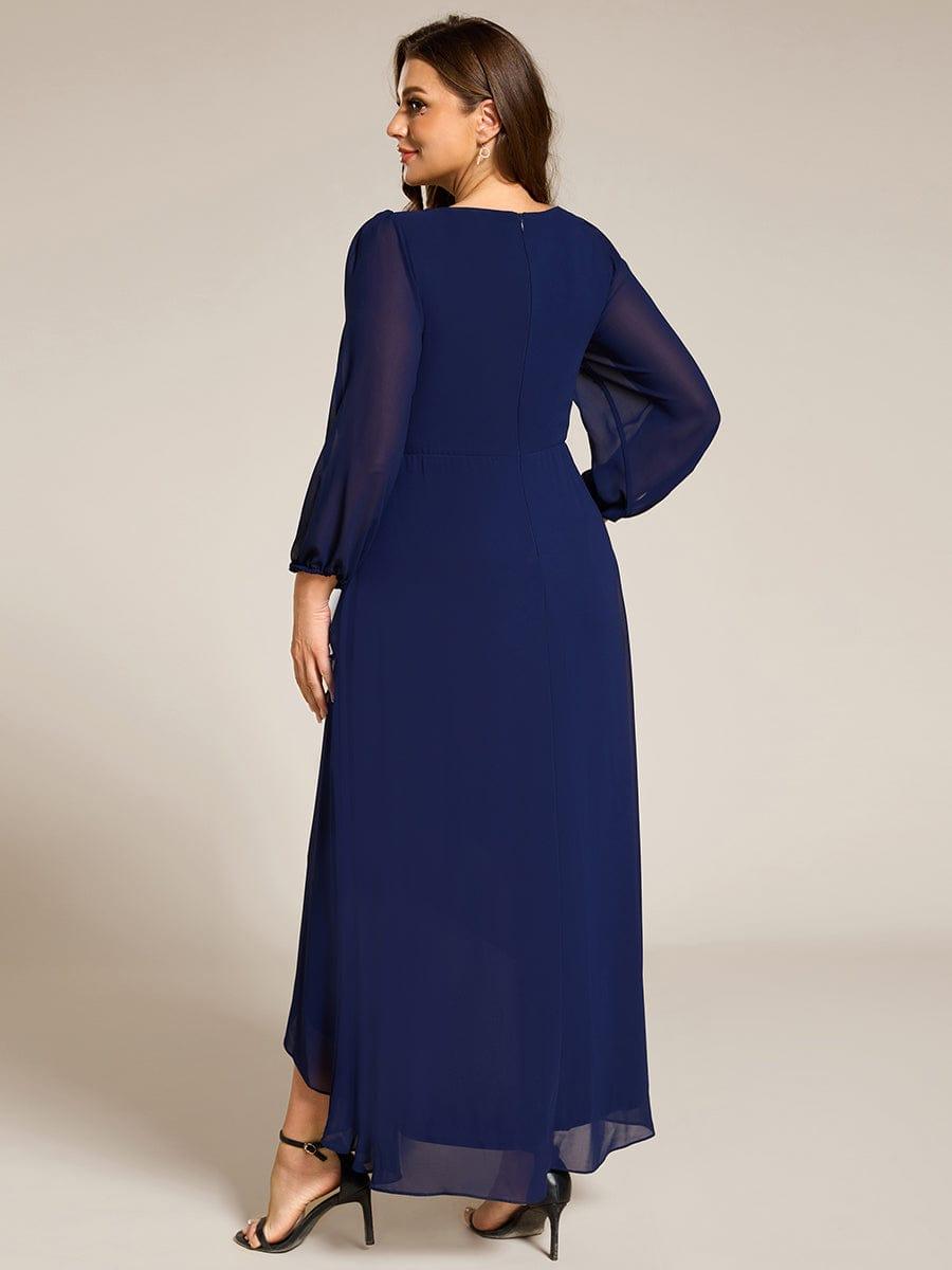 ever MARYAM|Plus Size V-Neck Long Sleeves Chiffon Formal Evening Dress with Applique