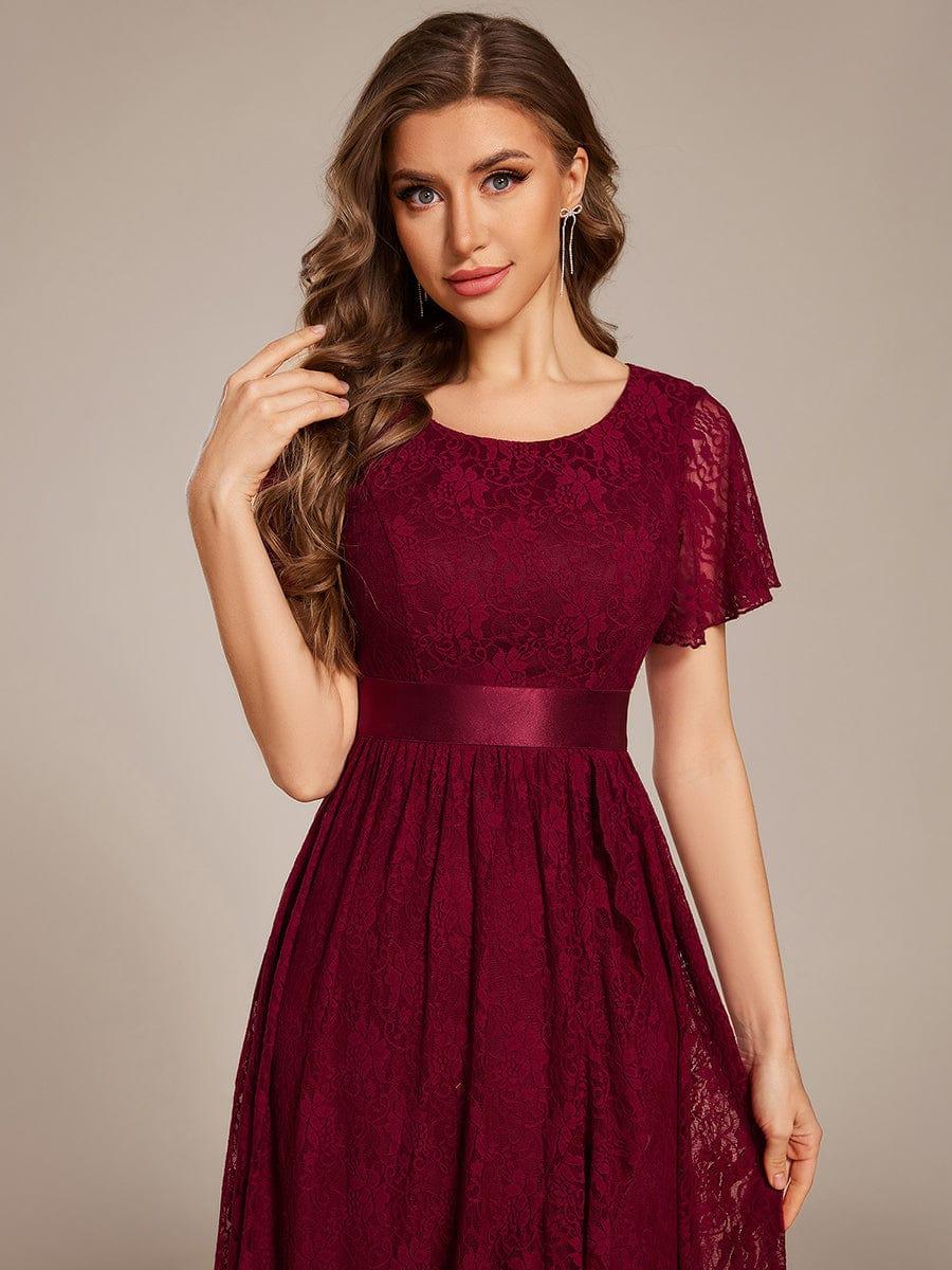 ever SEVYN|Ruffled Sleeve Empire Waist Lace Wedding Guest Dress