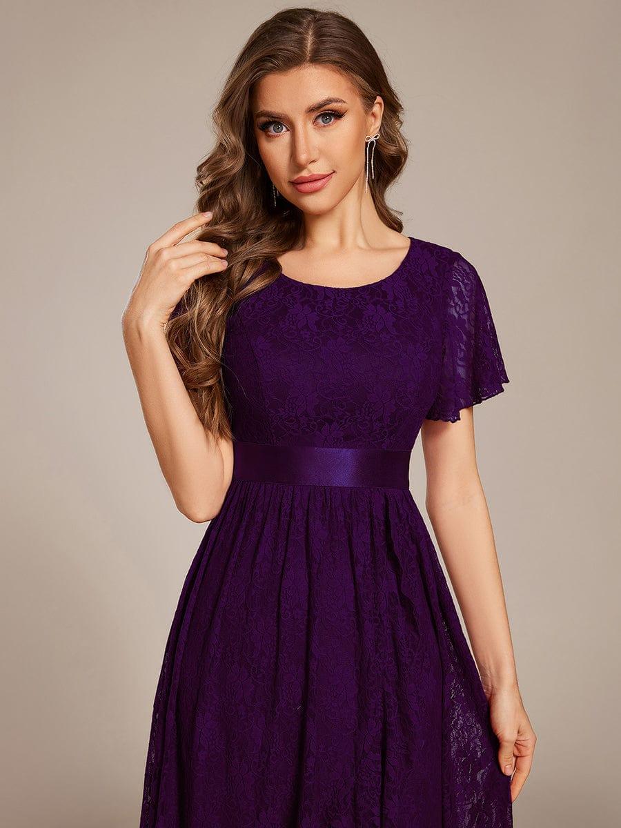 ever SEVYN|Ruffled Sleeve Empire Waist Lace Wedding Guest Dress
