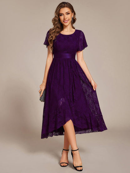 ever SEVYN|Ruffled Sleeve Empire Waist Lace Wedding Guest Dress