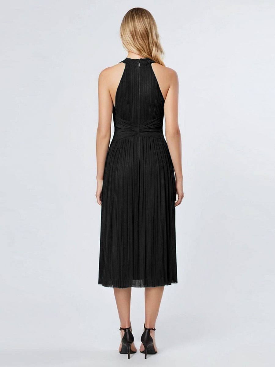 ever VAYLA|Glittery Sleeveless A-Line Midi Dress