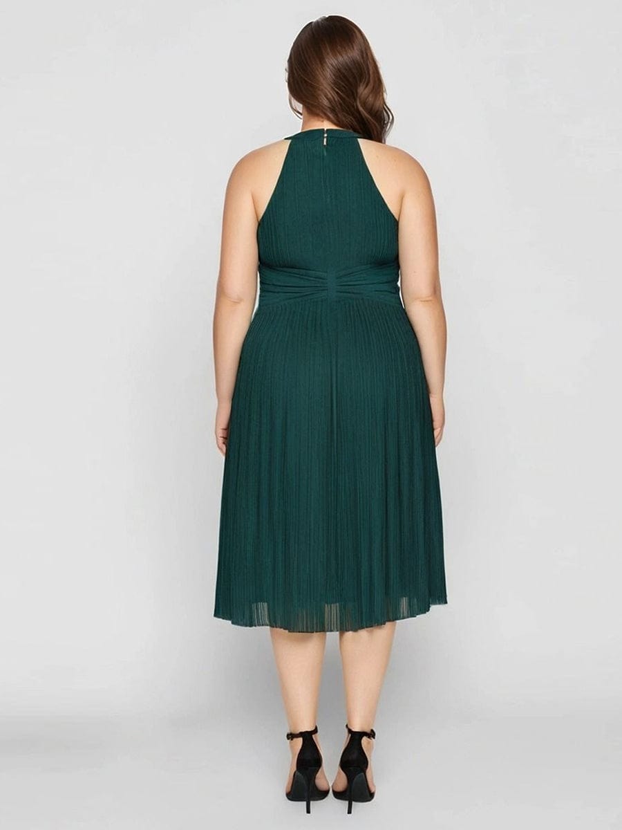 pretty VAYLA|Plus-Size Glittery Halter Neck Dress