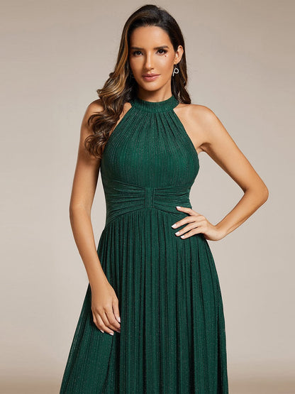 ever VAYLA|Glittery Sleeveless A-Line Midi Dress