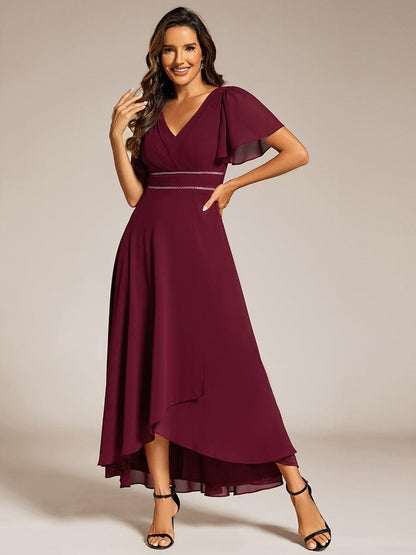 ever DAKOTA|High-Low Flowy Chiffon Wedding Guest Dress
