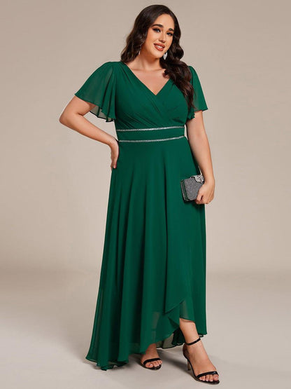 ever DAKOTA|High-Low Flowy Chiffon Wedding Guest Dress