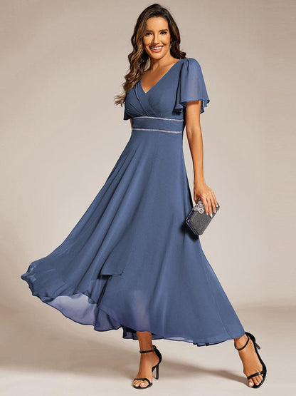 ever DAKOTA|High-Low Flowy Chiffon Wedding Guest Dress