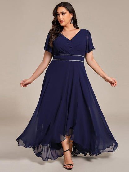 ever DAKOTA|High-Low Flowy Chiffon Wedding Guest Dress