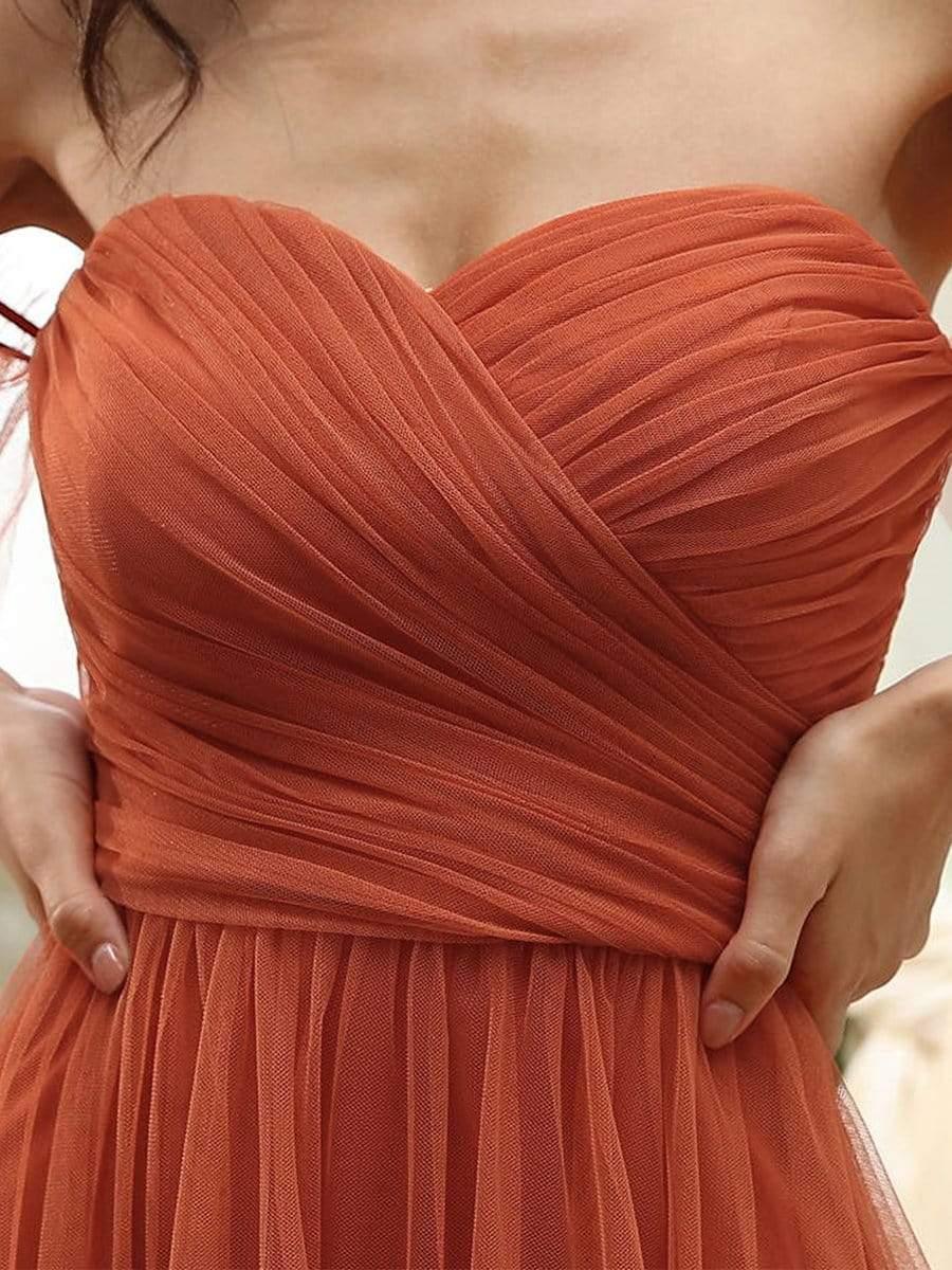 ever LUCIE|Off-Shoulder Sweetheart Double Layer Pleated Evening Dress