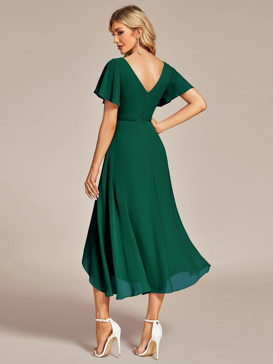 ever AALIA|Flowing Chiffon V-Neck Ruffle Sleeves Bridesmaid Dress