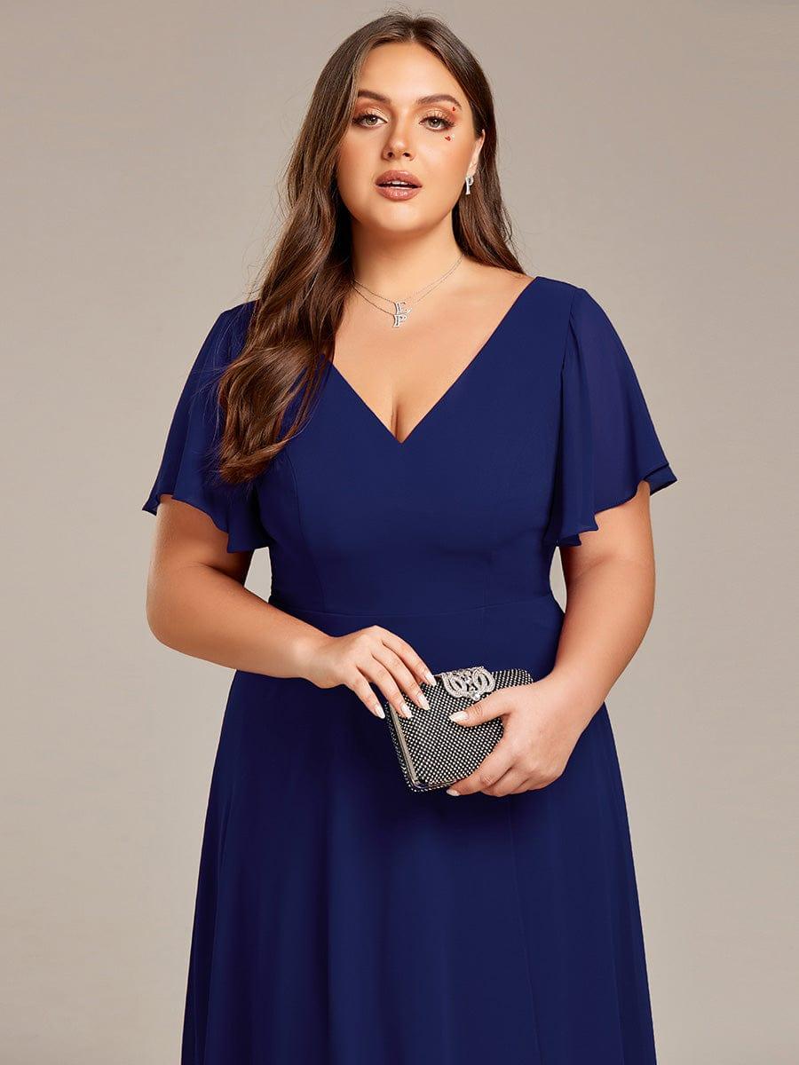 ever AALIA|Flowing Chiffon V-Neck Ruffle Sleeves Bridesmaid Dress