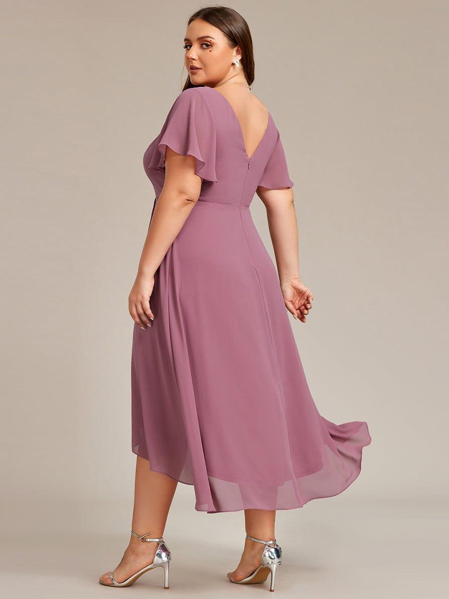 ever AALIA|Flowing Chiffon V-Neck Ruffle Sleeves Bridesmaid Dress