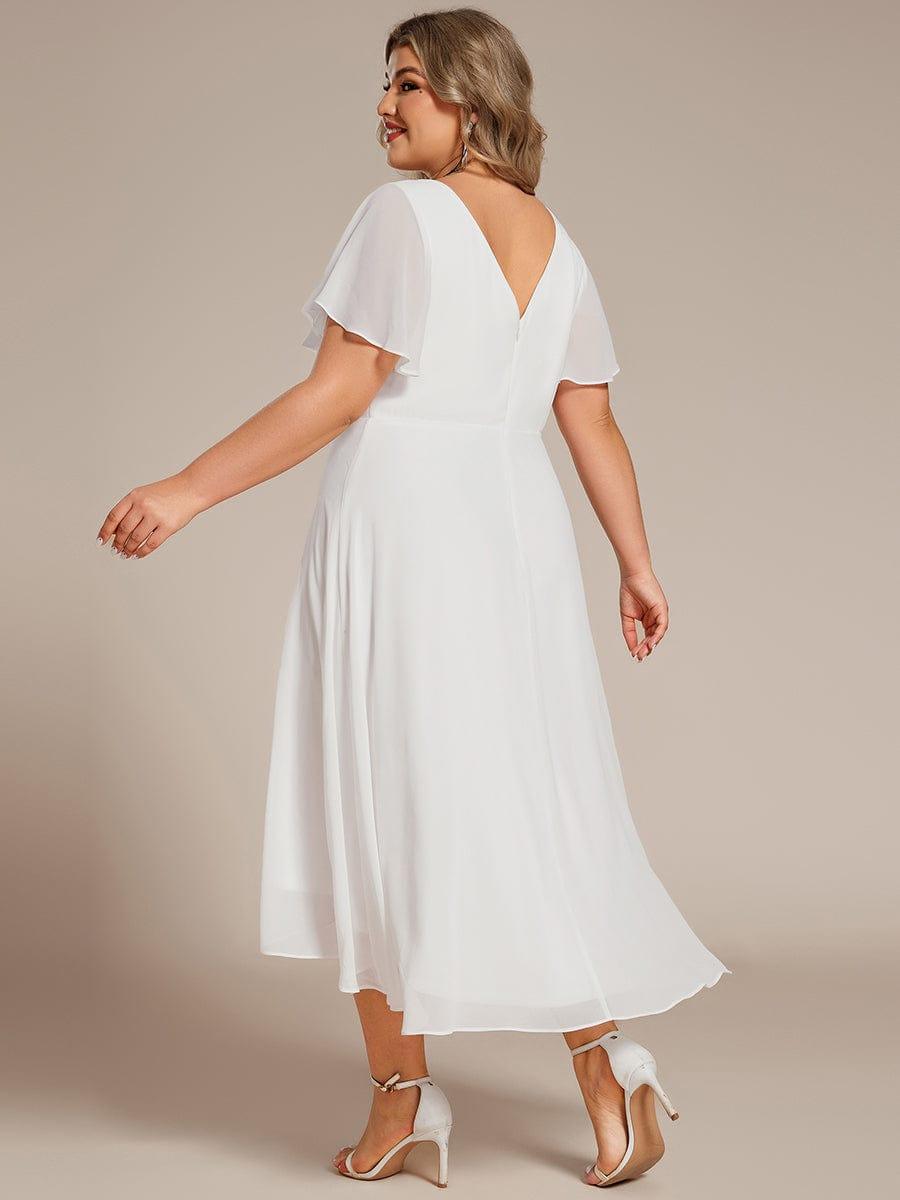 ever AALIA|Flowing Chiffon V-Neck Ruffle Sleeves Bridesmaid Dress