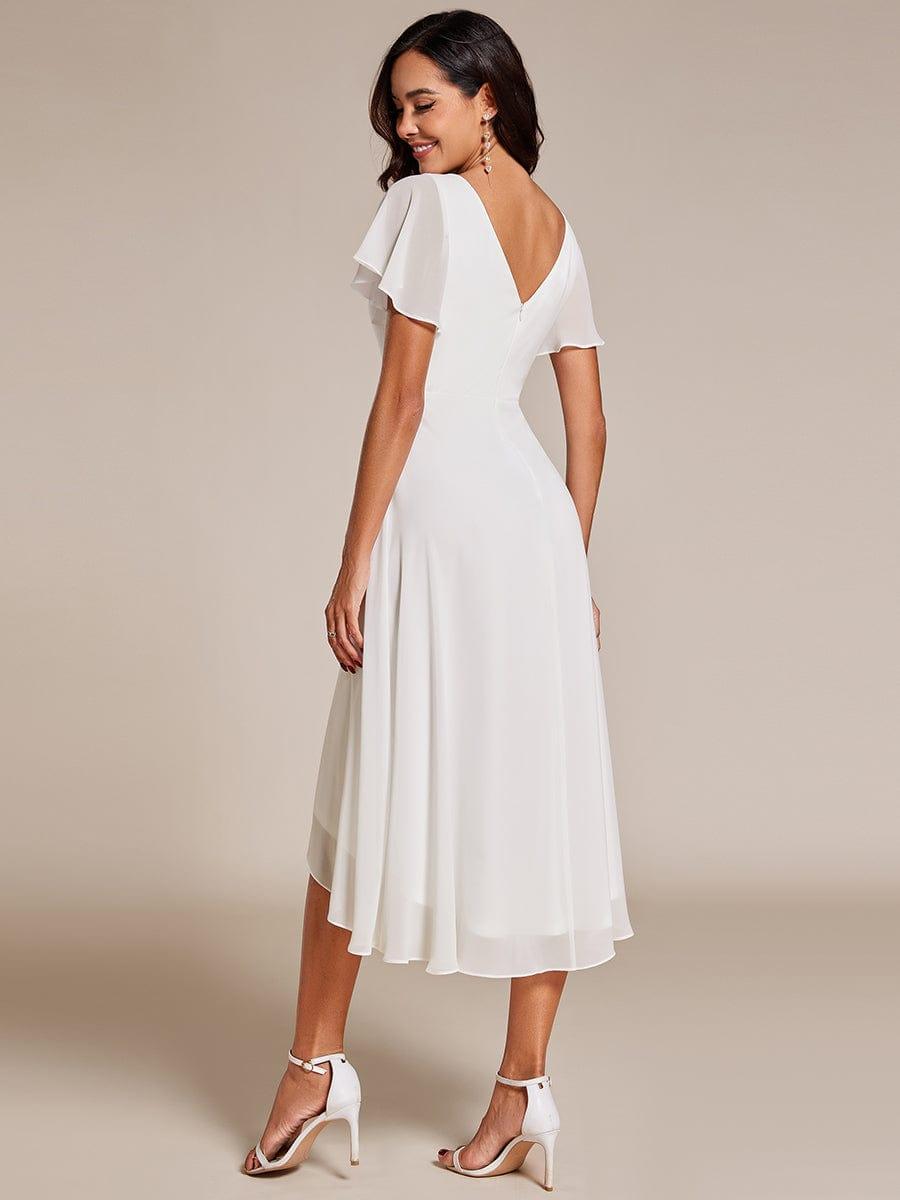 ever AALIA|Flowing Chiffon V-Neck Ruffle Sleeves Bridesmaid Dress