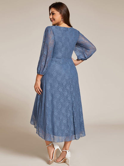 ever CAMILLE|Elegant Lace A-Line Long Sleeves Midi Wedding Guest Dress