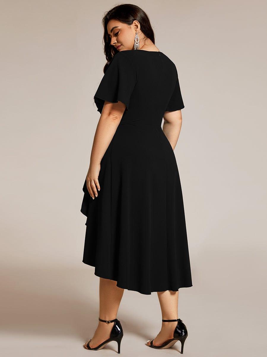 ever FALLON|High-Stretch V-neck Midi Wedding Guest Dress
