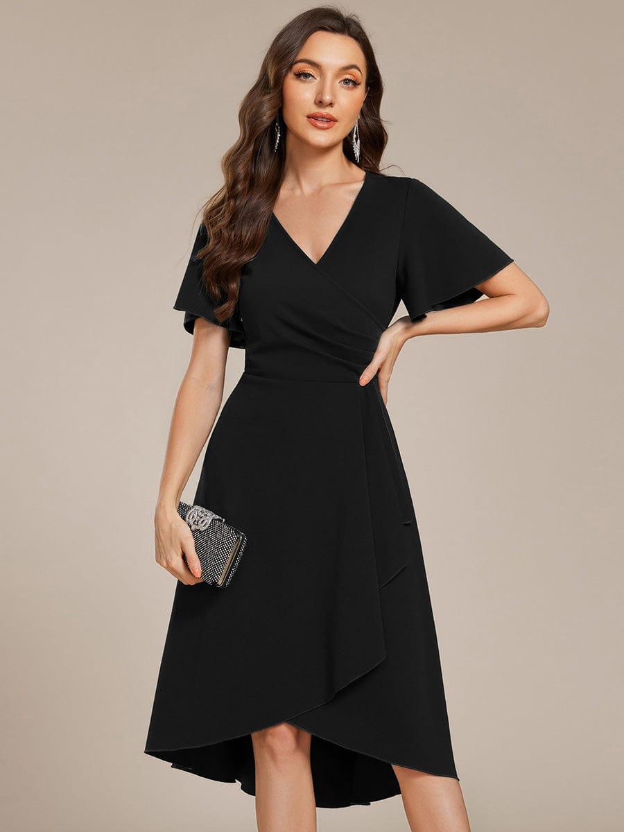 ever FALLON|High-Stretch V-neck Midi Wedding Guest Dress
