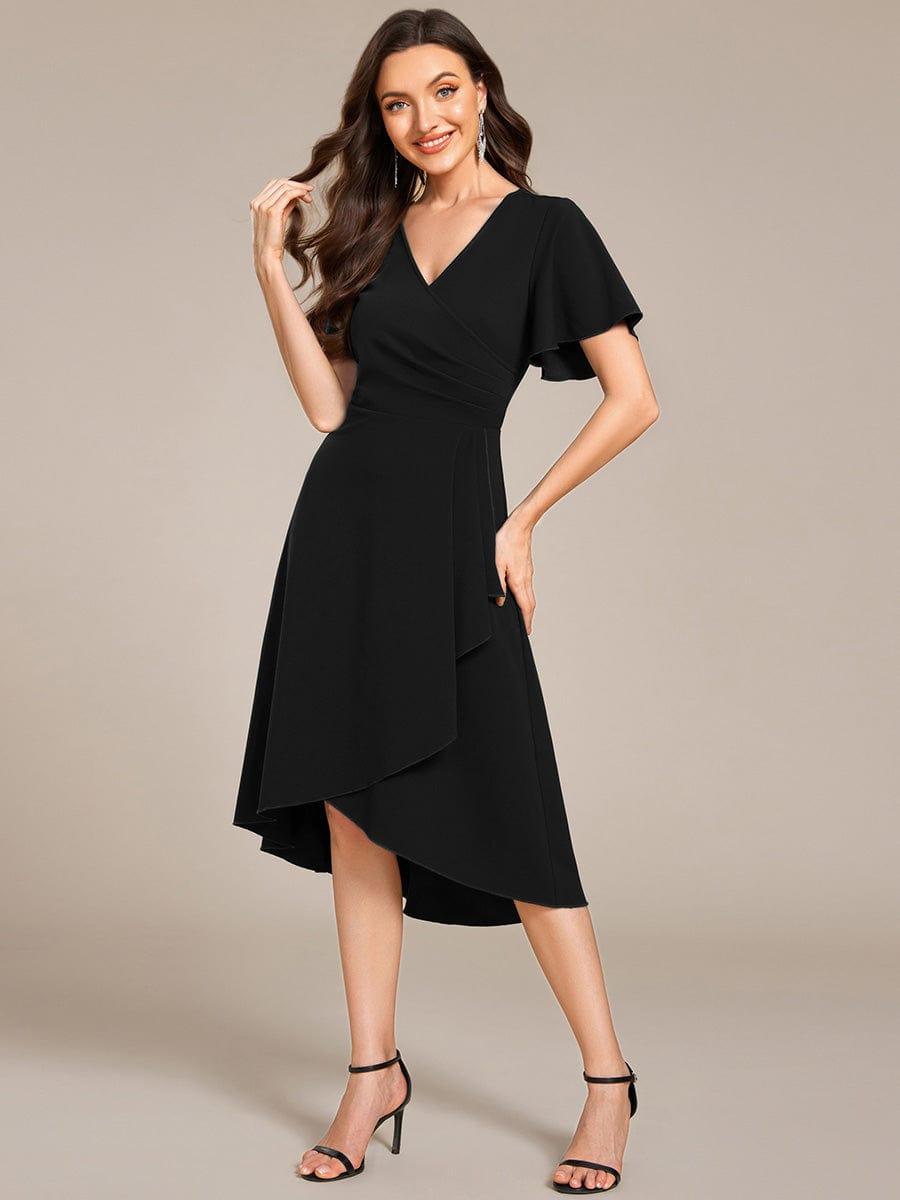 ever FALLON|High-Stretch V-neck Midi Wedding Guest Dress