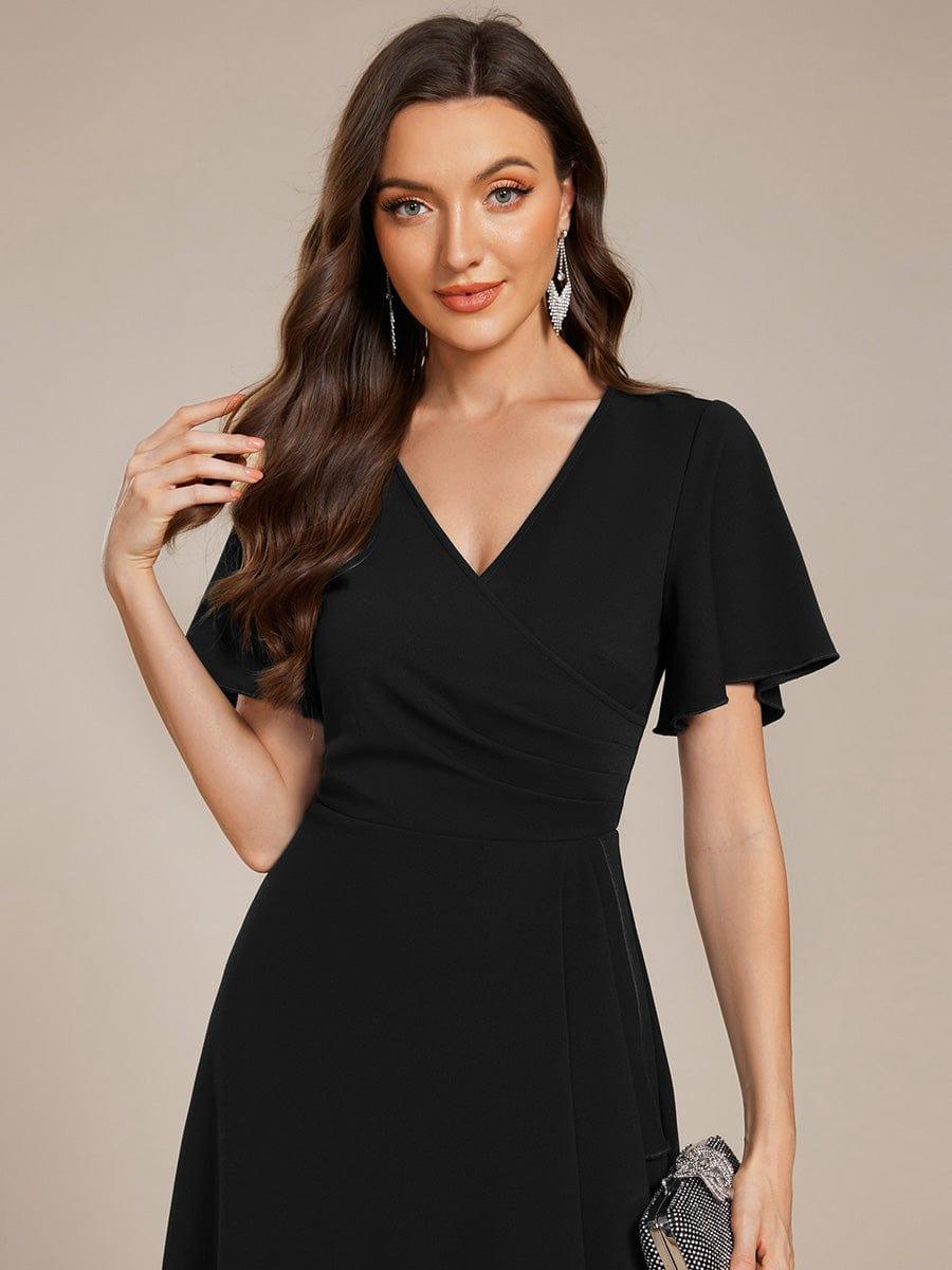 ever FALLON|High-Stretch V-neck Midi Wedding Guest Dress