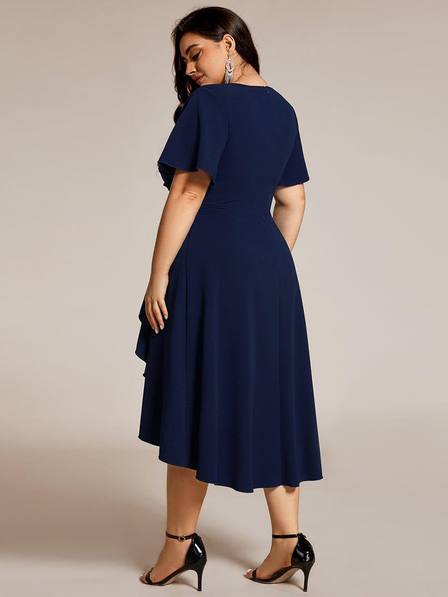 ever FALLON|High-Stretch V-neck Midi Wedding Guest Dress