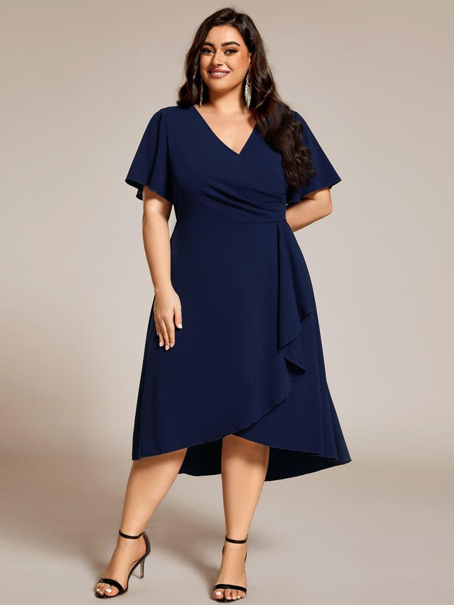 ever FALLON|High-Stretch V-neck Midi Wedding Guest Dress