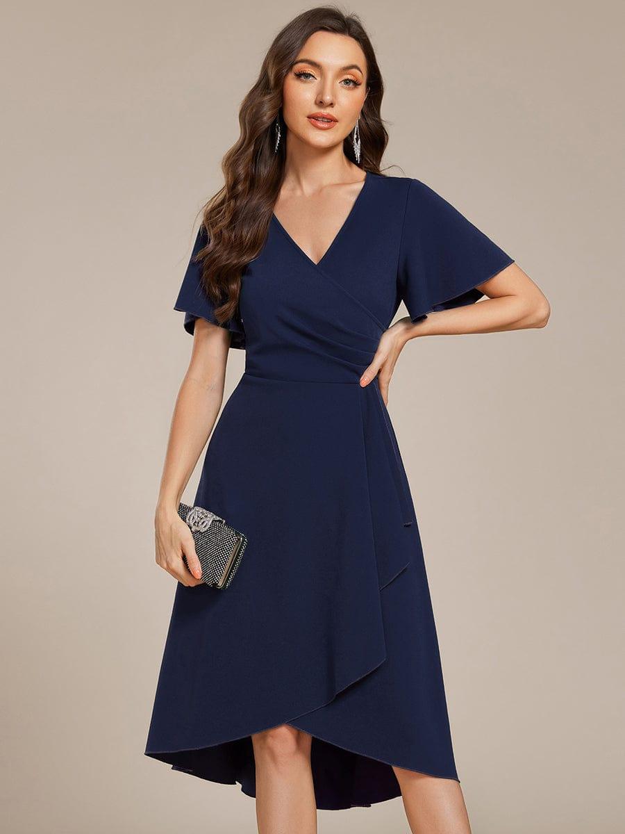 ever FALLON|High-Stretch V-neck Midi Wedding Guest Dress