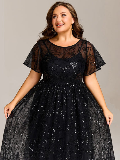 ever ADEL|Plus Size Sequin Midi Wedding Guest Dress