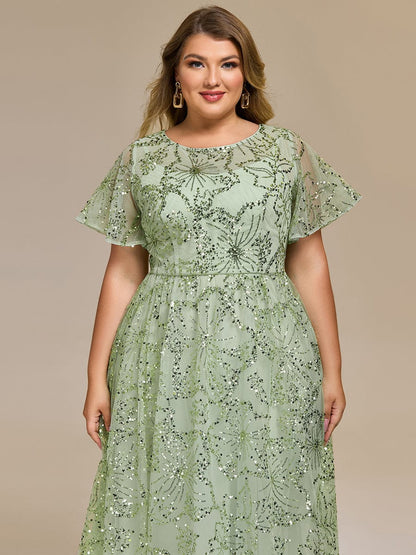ever ADEL|Plus Size Sequin Midi Wedding Guest Dress
