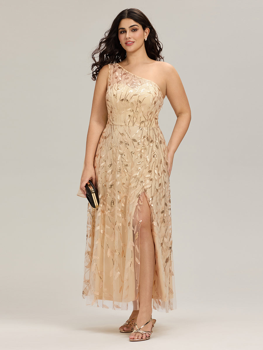 Flowing Ribbons Sequin Sleeveless Wedding Guest Dress