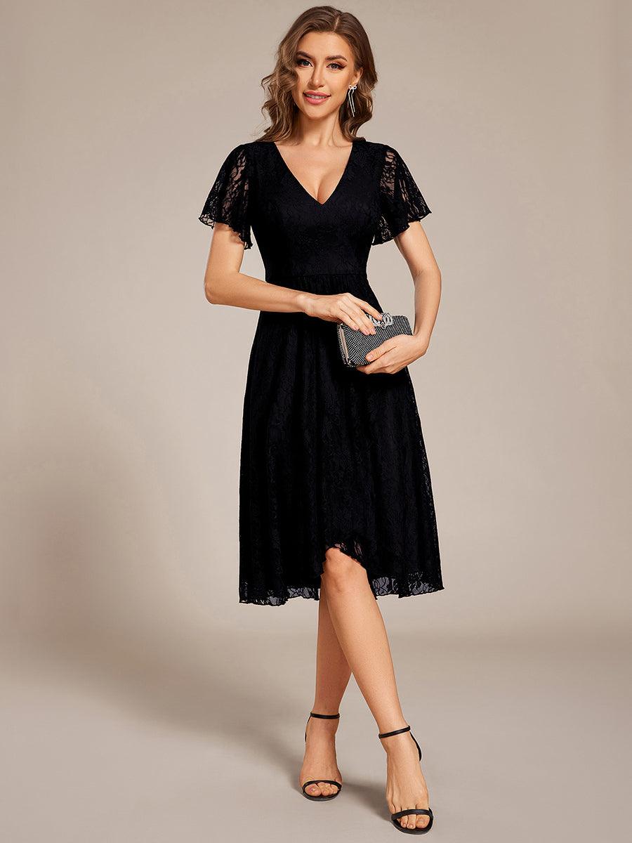 ever PALOMA|Ruffled Sleeves Lace A-Line Formal Evening Dress