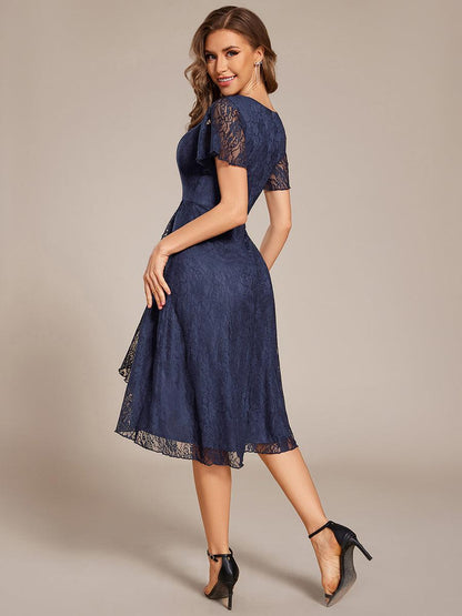 ever PALOMA|Ruffled Sleeves Lace A-Line Formal Evening Dress