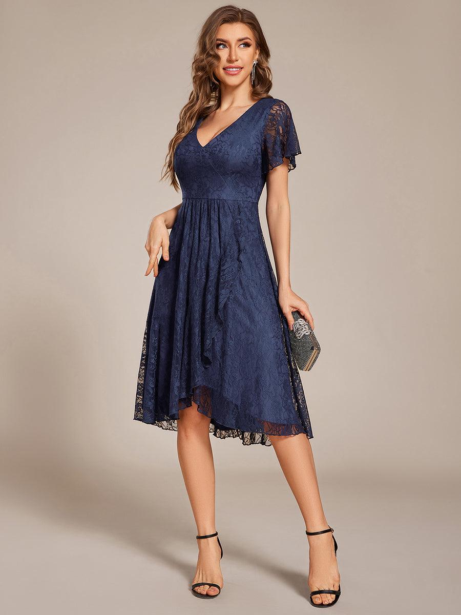 ever PALOMA|Ruffled Sleeves Lace A-Line Formal Evening Dress