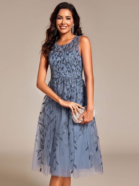 Sequin Embroidery Wedding Guest Dress
