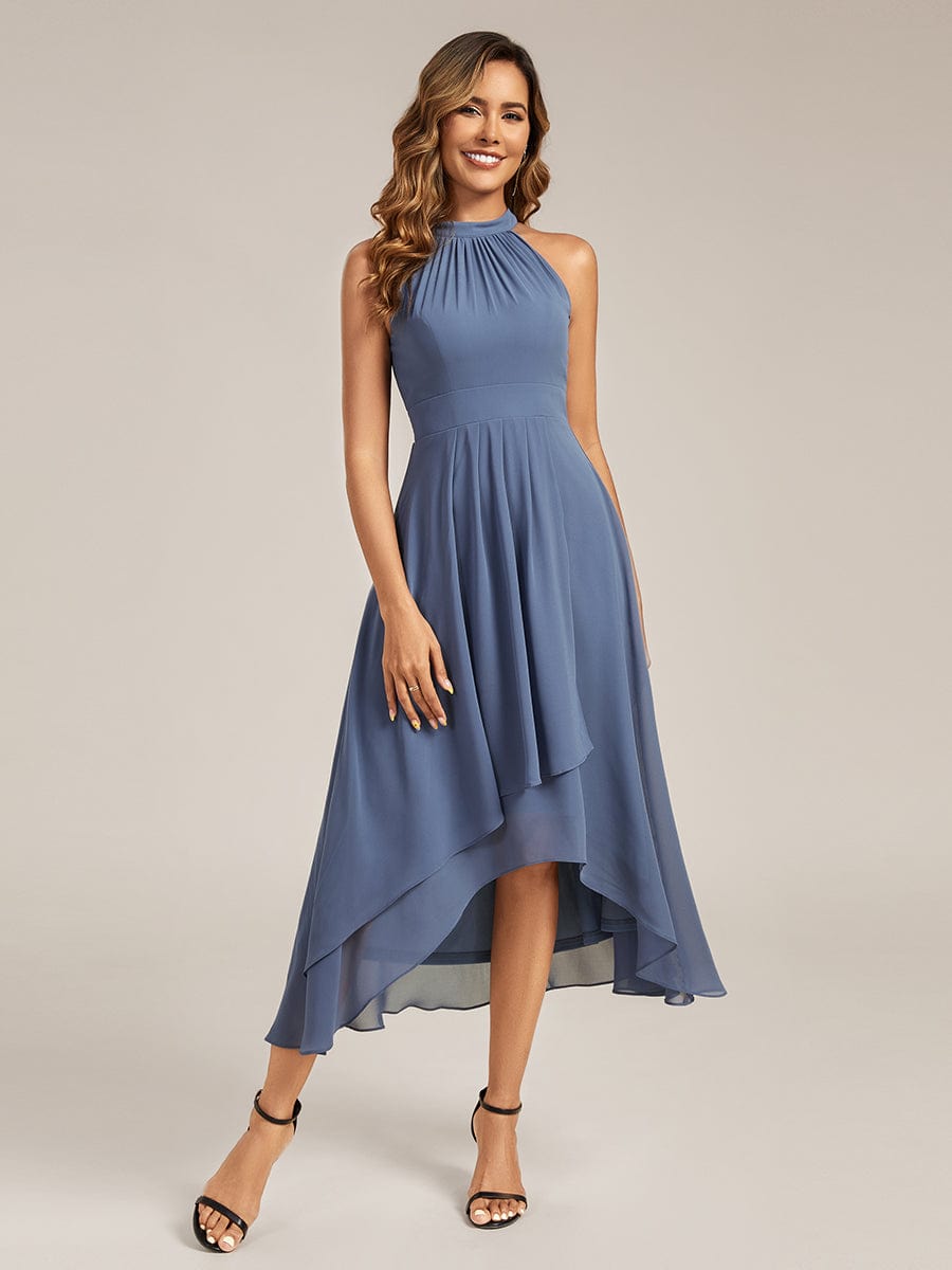 ever JAMIE|Pleated Chiffon Sleeveless A-Line Dress