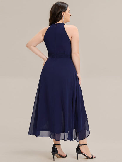 ever JAMIE|Pleated Chiffon Sleeveless A-Line Dress