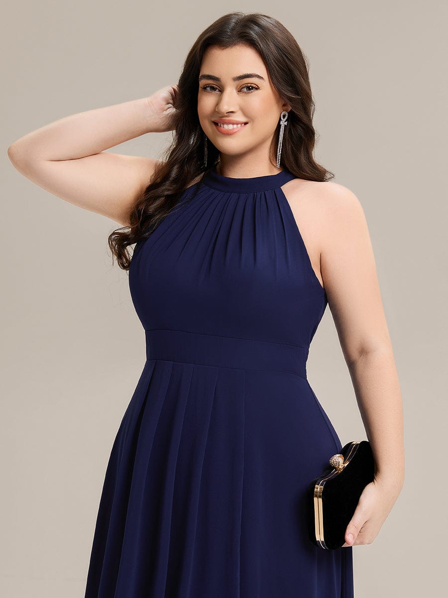 ever JAMIE|Pleated Chiffon Sleeveless A-Line Dress