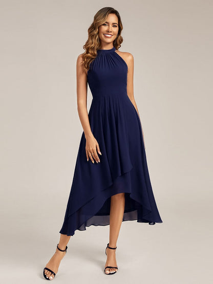 ever JAMIE|Pleated Chiffon Sleeveless A-Line Dress