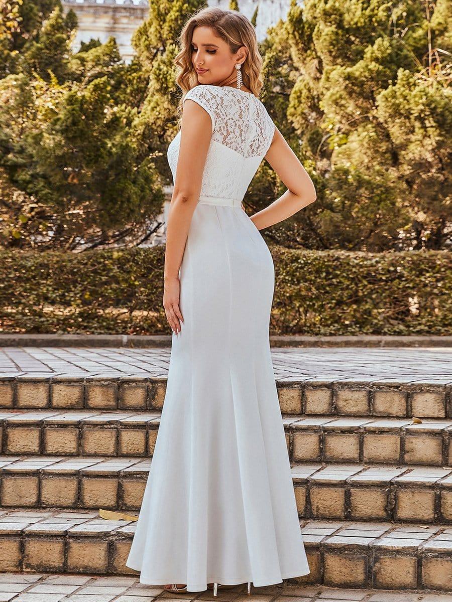MARSEILLE'S BRIDE|Simple Cap Sleeve Sweetheart Mermaid Style Wedding Dress