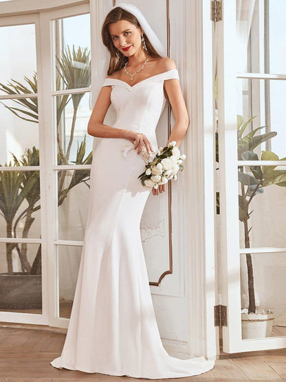 SEOULIS'S BRIDE|Off the Shoulder Mermaid Corset Eloping Dress for Wedding